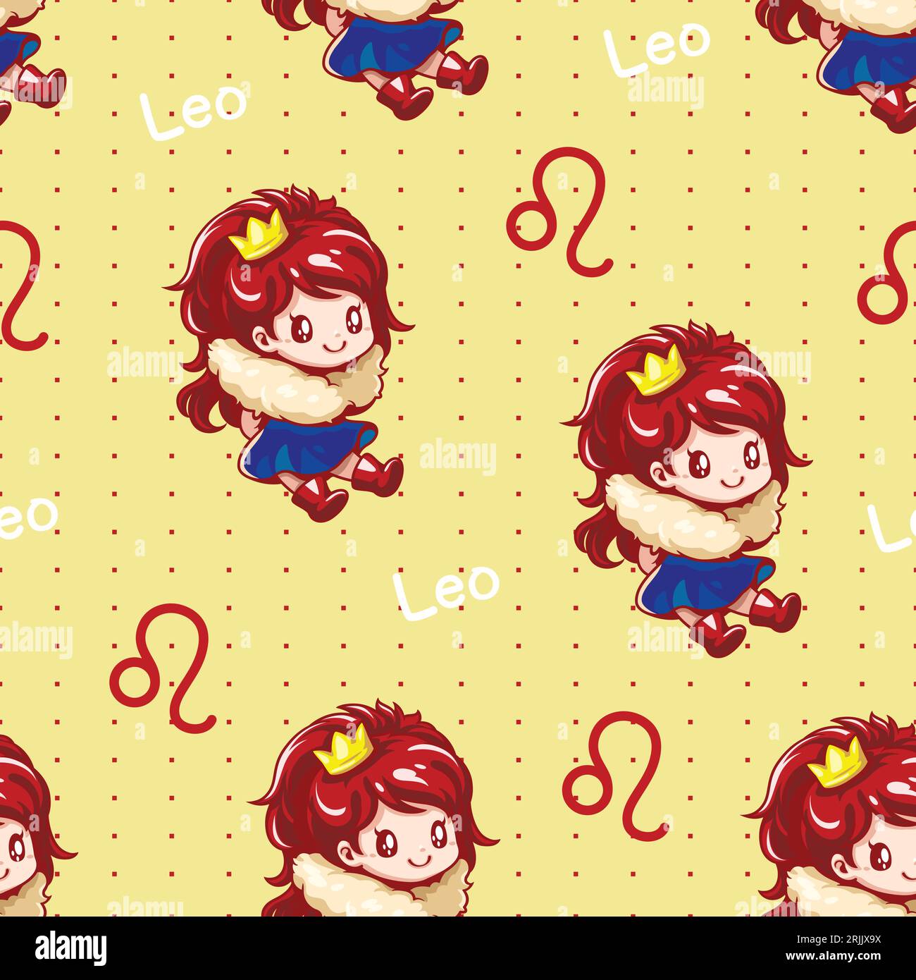 Seamless pattern with cute libra Vector illustration Stock Vector