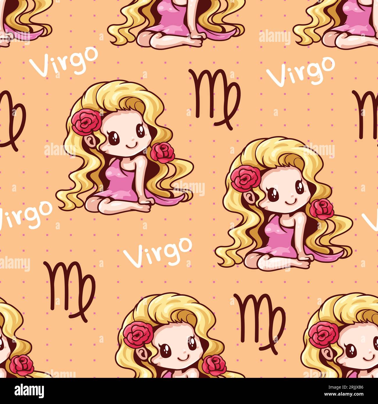 Seamless pattern with cute libra Vector illustration Stock Vector