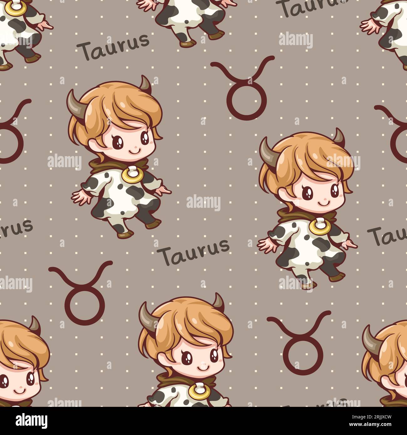 Seamless pattern with cute libra Vector illustration Stock Vector