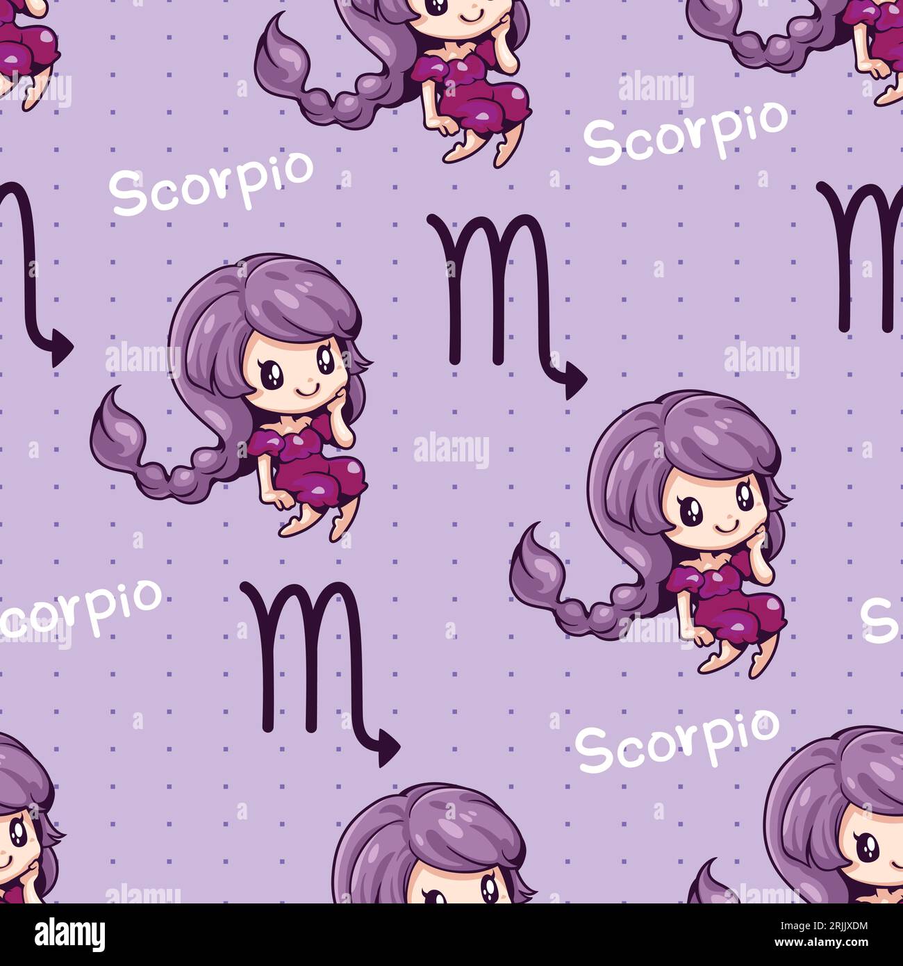 Seamless pattern with cute libra Vector illustration Stock Vector