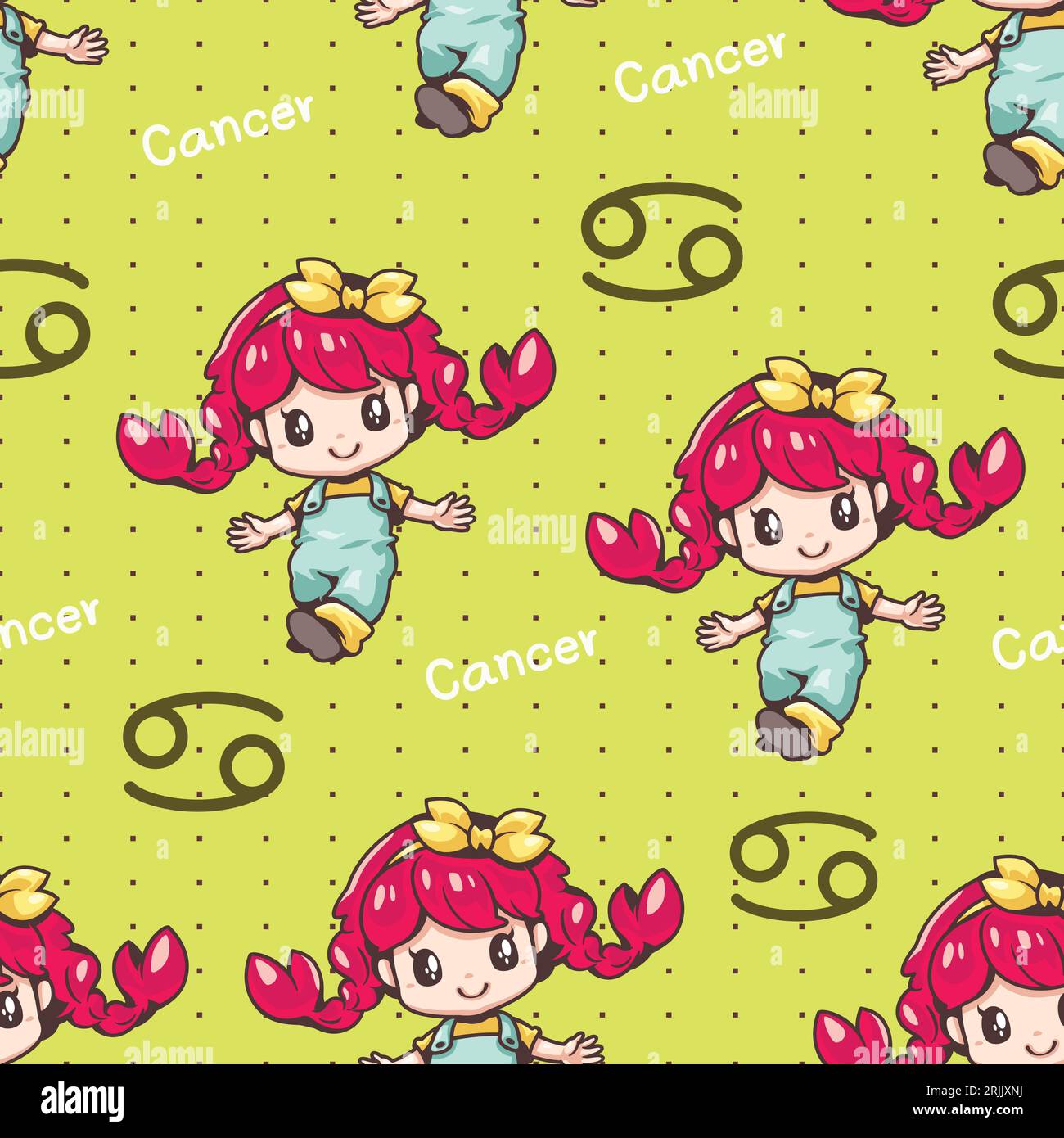Seamless pattern with cute libra Vector illustration Stock Vector