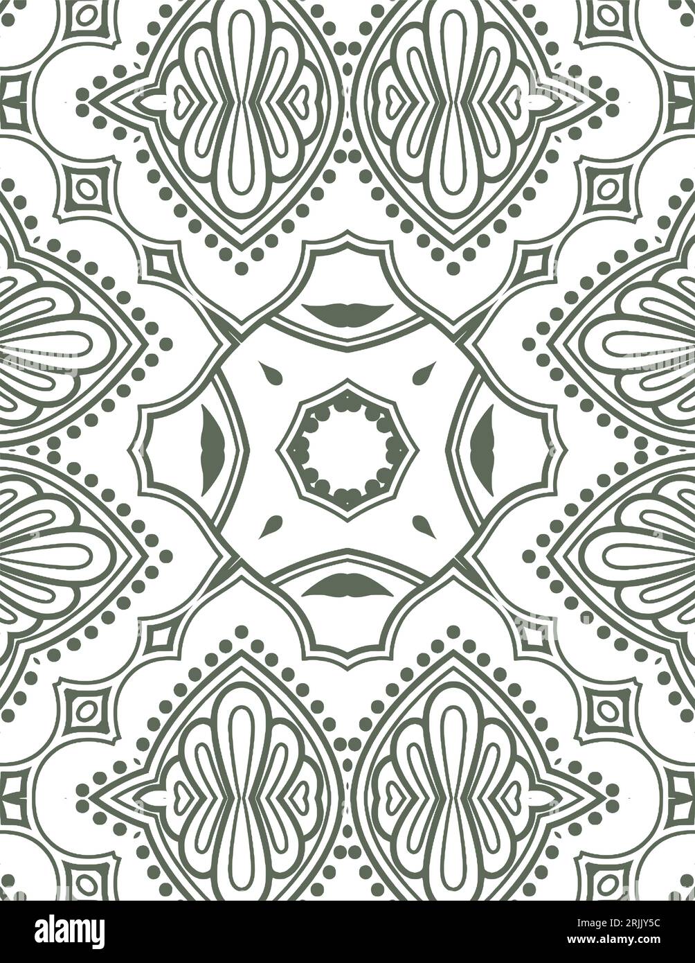 Seamless pattern with mandala ornament. Vintage decorative elements. Stock Vector