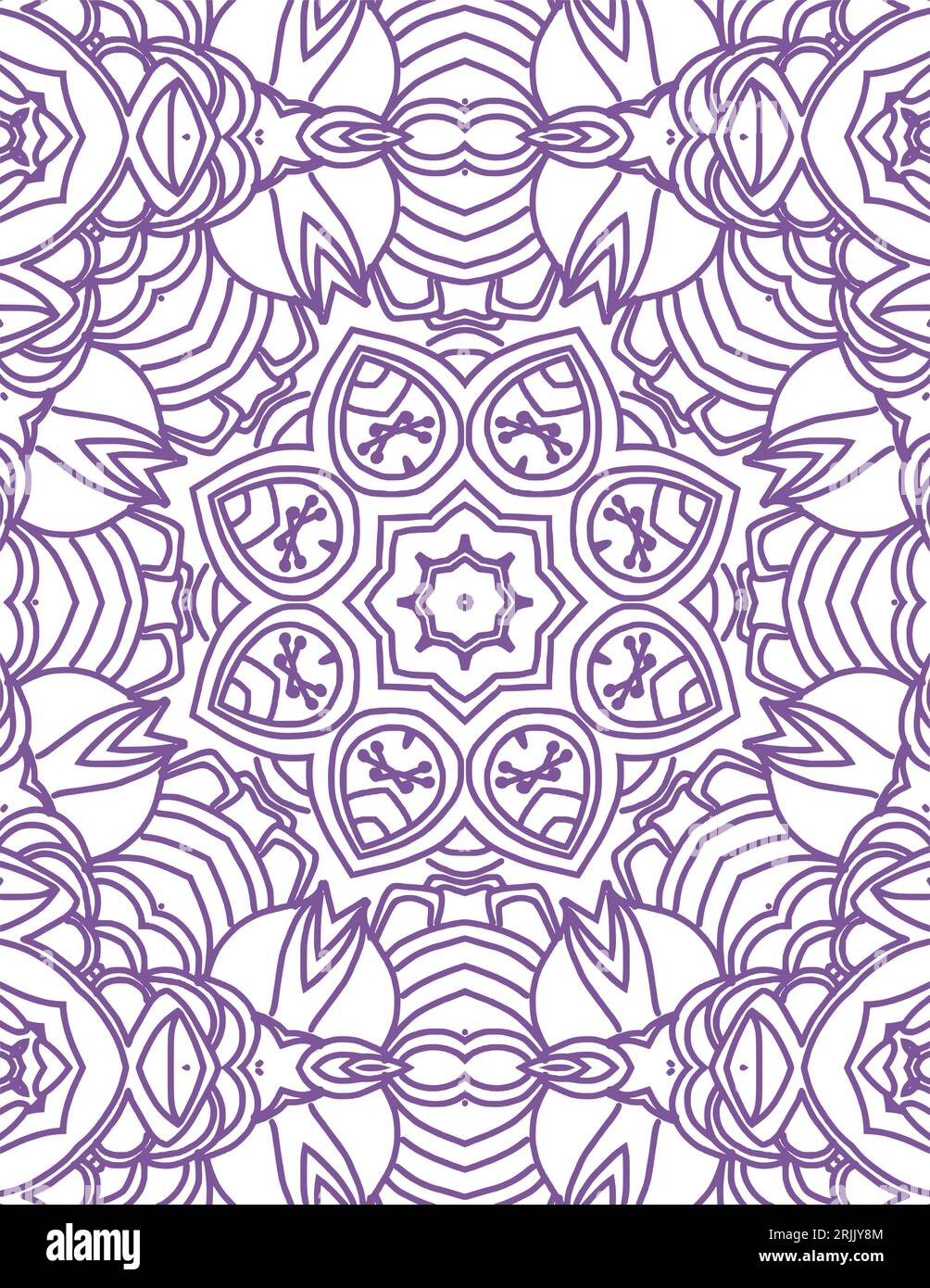 Seamless pattern with mandala ornament. Vintage decorative elements. Stock Vector