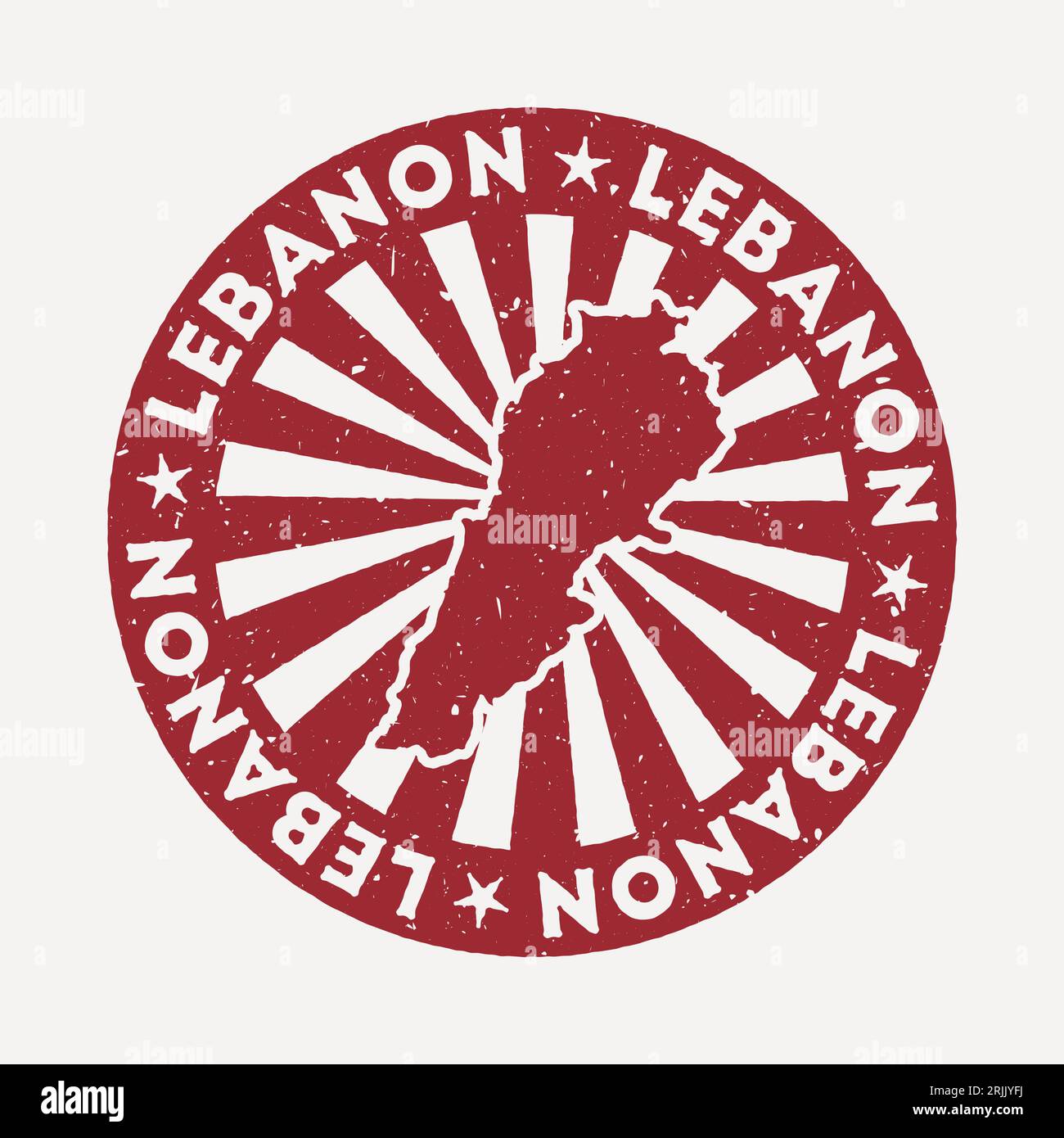 Lebanon stamp. Travel red rubber stamp with the map of country, vector illustration. Stock Vector
