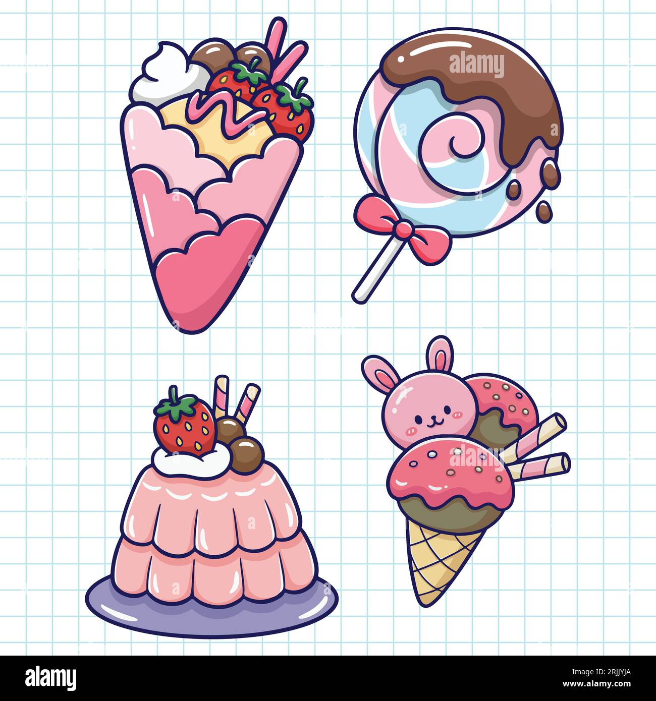 Vector cupcake and sweets icon set hand drawn vector illustration Stock Vector