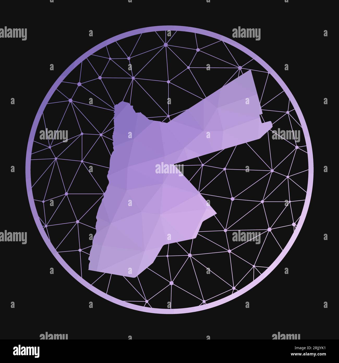 Jordan icon. Vector polygonal map of the country. Jordan icon in ...