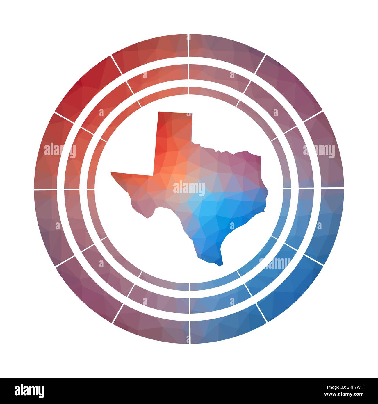 Texas badge. Bright gradient logo of us state in low poly style ...