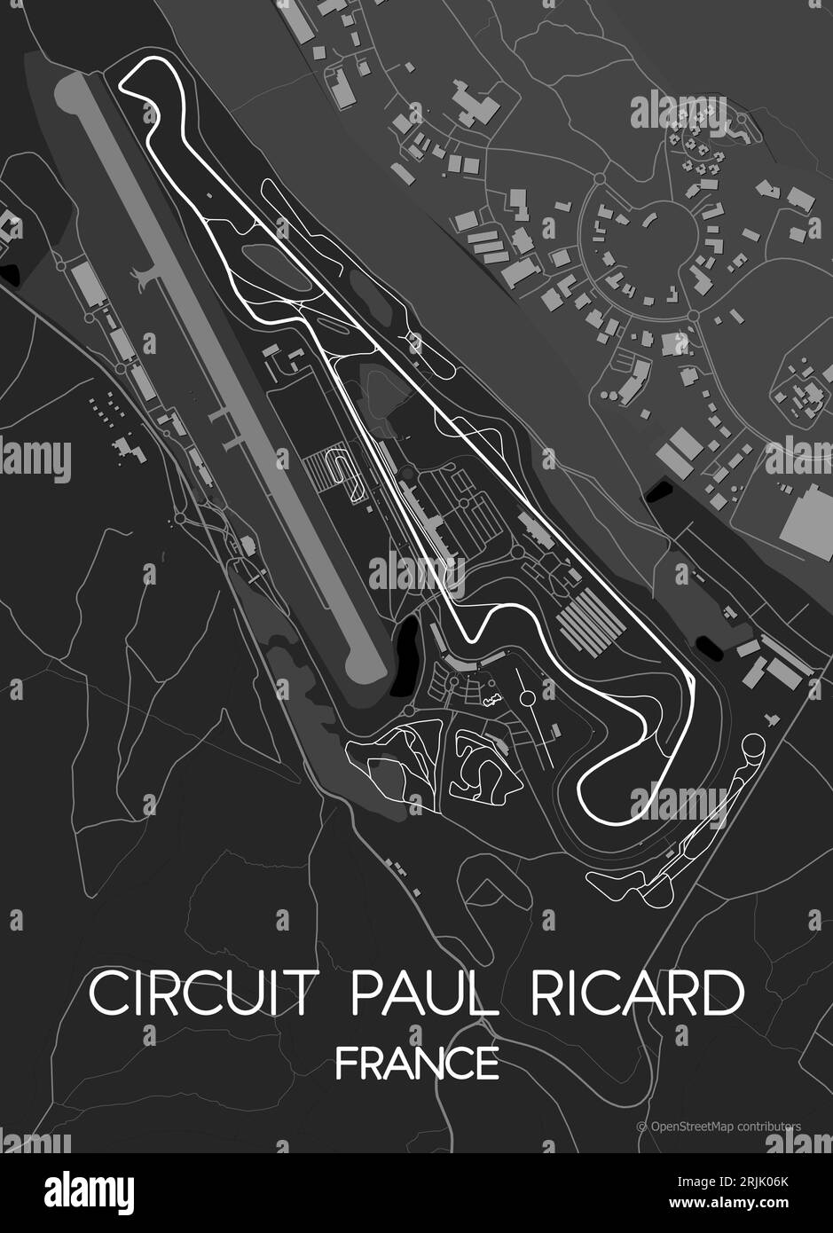 Poster map of Circuit Paul Ricard, France Stock Vector