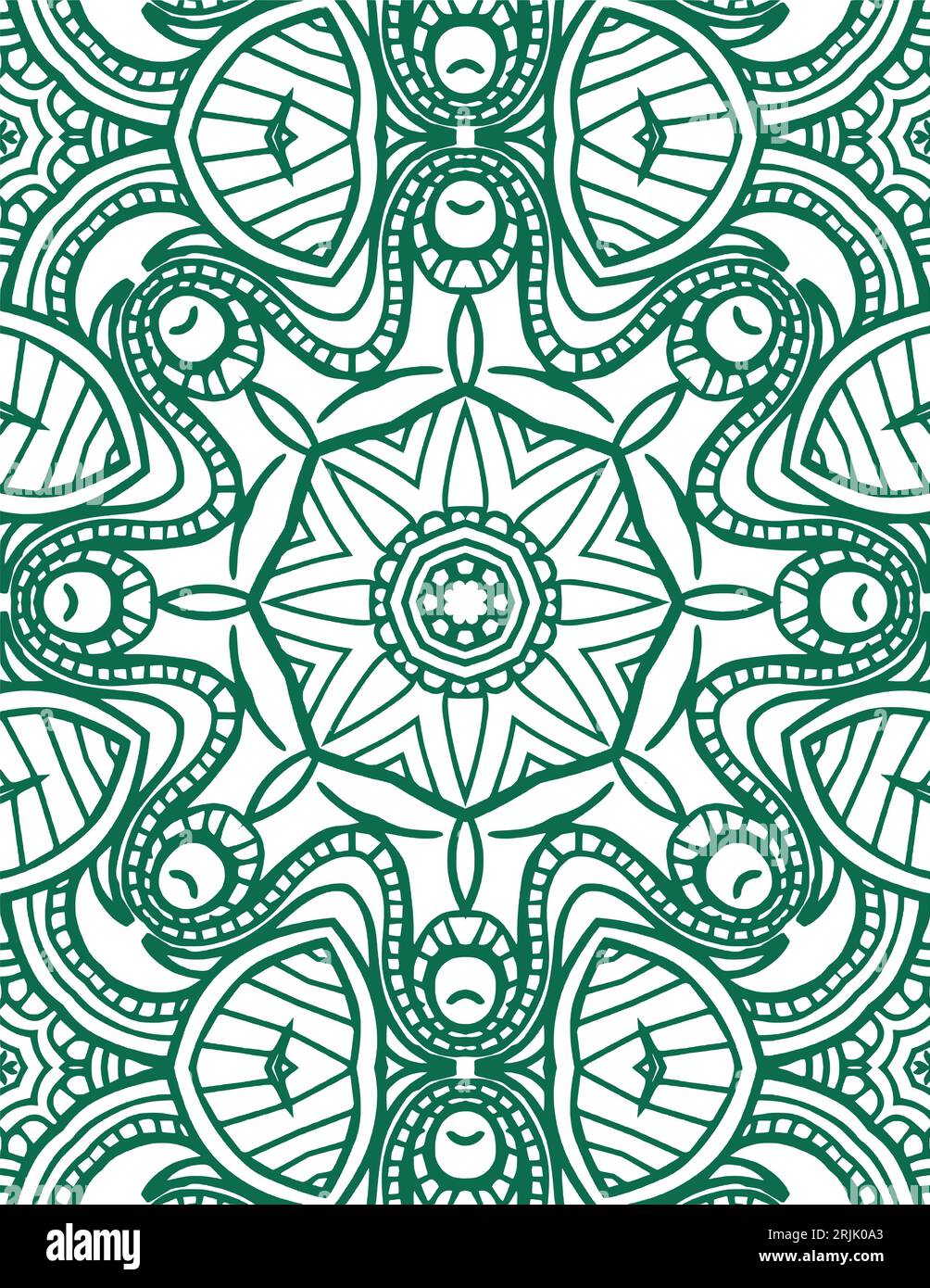 Seamless pattern with mandala ornament. Vintage decorative elements. Stock Vector