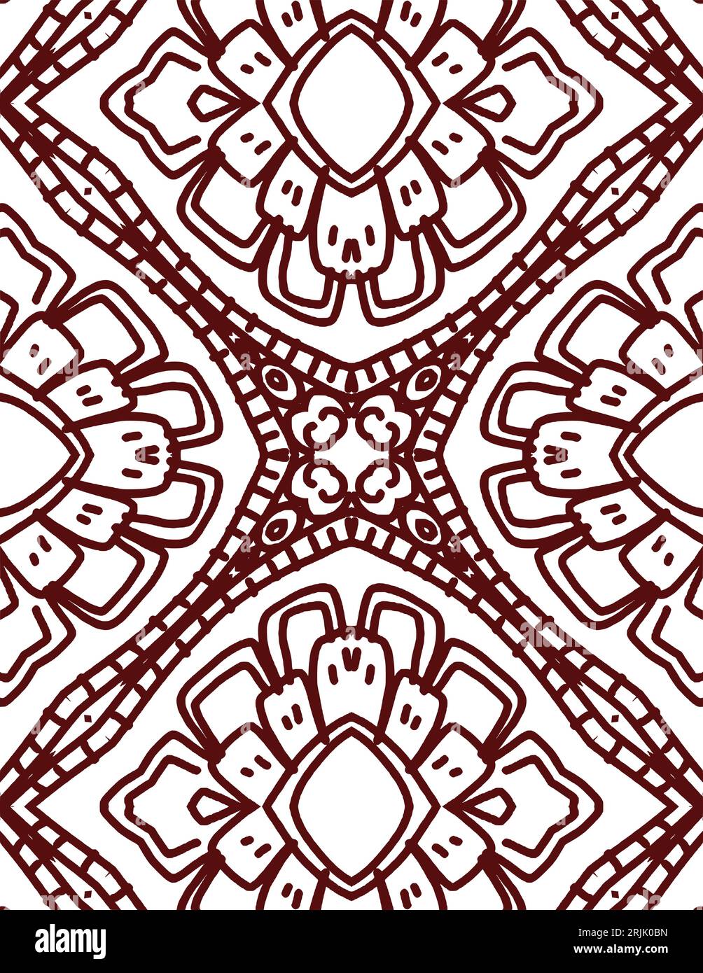Seamless pattern with mandala ornament. Vintage decorative elements. Stock Vector