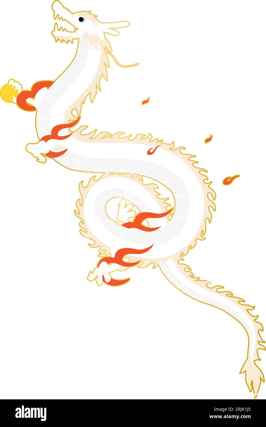 Rising dragon (serpent), New Year's card material for the year of the dragon 2024, Vector Illustration Stock Vector