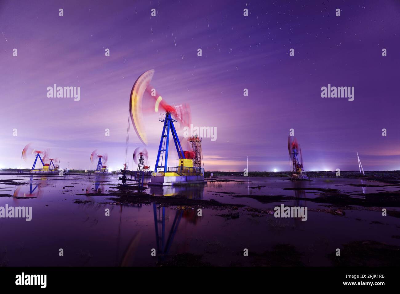 Oil pumping machinery and equipment at work, China Stock Photo Alamy