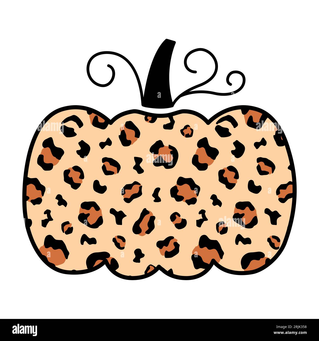 Decorative Cheetah Leopard Pumpkin Illustration Stock Vector Image