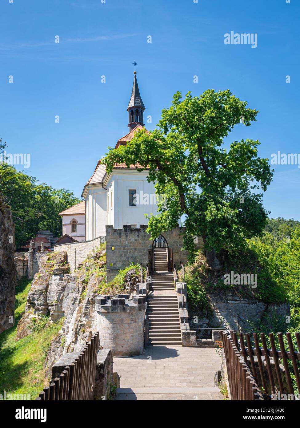 Church in the courtyard of Valdštejn Castle in Bohemia, Czechi Republic Stock Photo