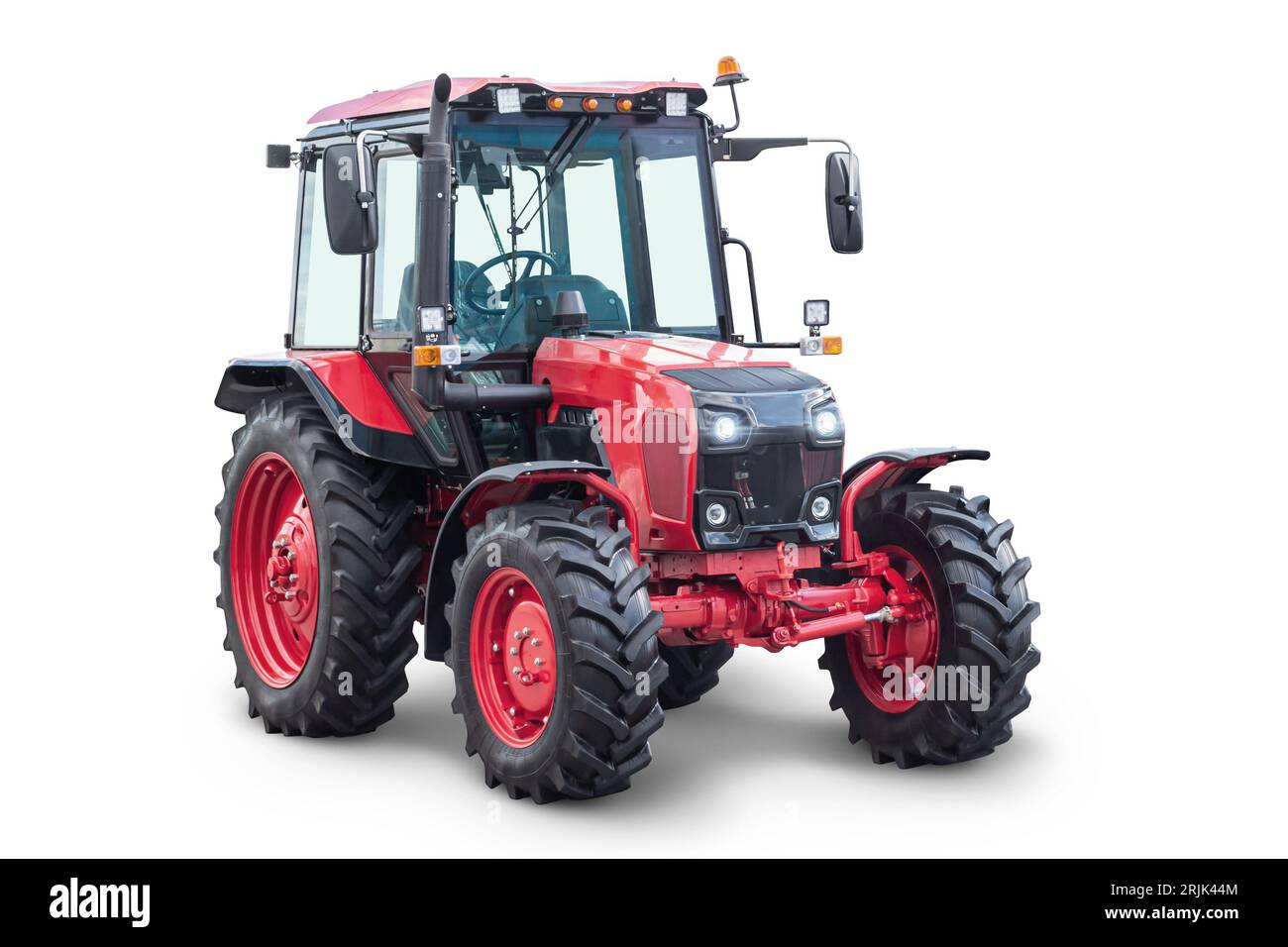 Modern wheeled tractor isolated on white background Stock Photo - Alamy