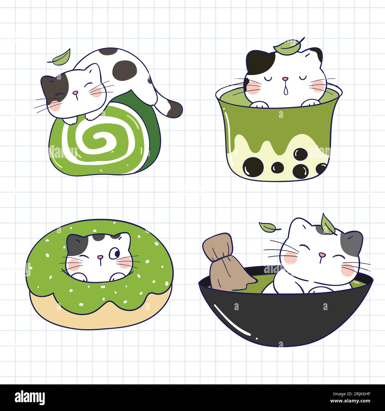 Set of cute hand drawn cats in pockets Vector Illustration Stock Vector ...