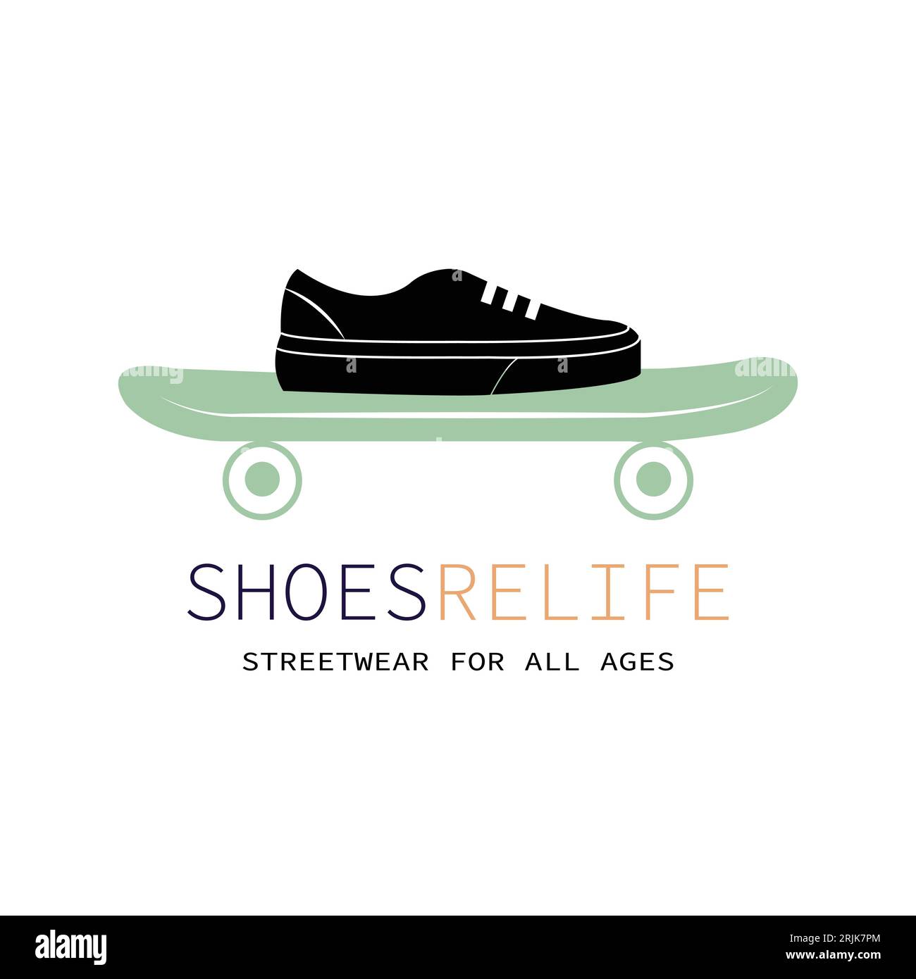 skateboard and shoes vector logo EPS 10 Stock Vector