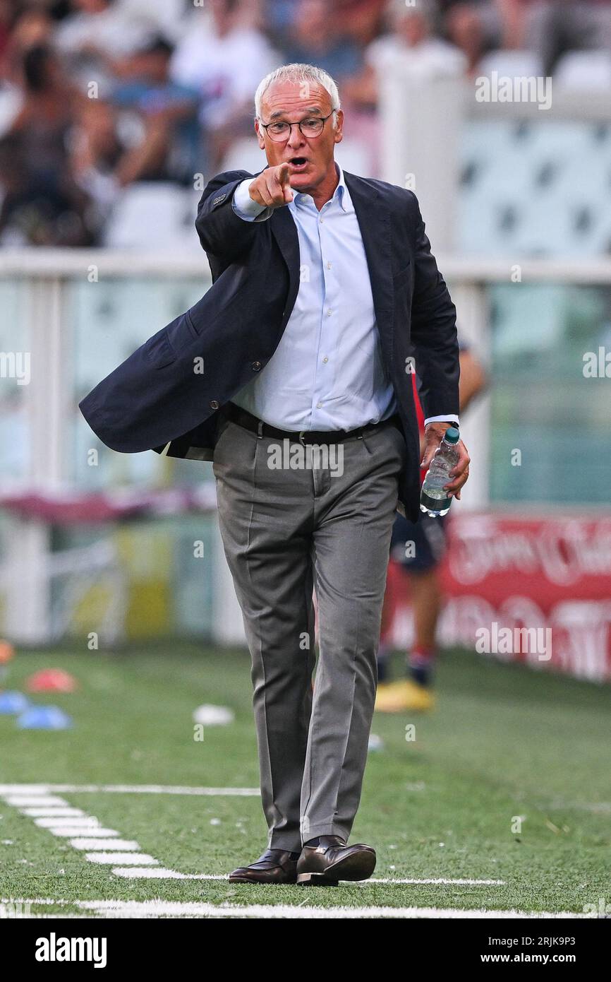 August 21, 2023: Head Coach Cagliari Claudio Ranieri during the Serie A  match Torino FC v Cagliari at Olimpic Stadium Grande Torino in Torino,  Italia Soccer (Credit Image: © Cristiano Mazzi/Sport Press