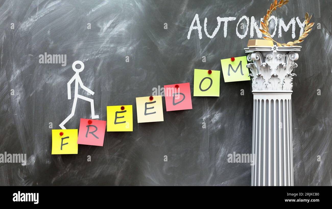 Freedom leads to Autonomy a metaphor showing how freedom makes the