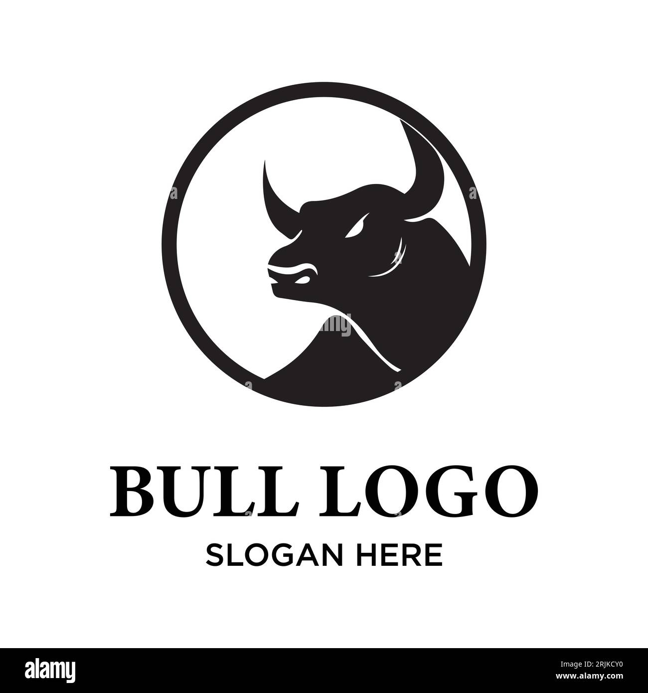 Black Bull in Circle Logo Design Inspiration Stock Vector Image & Art