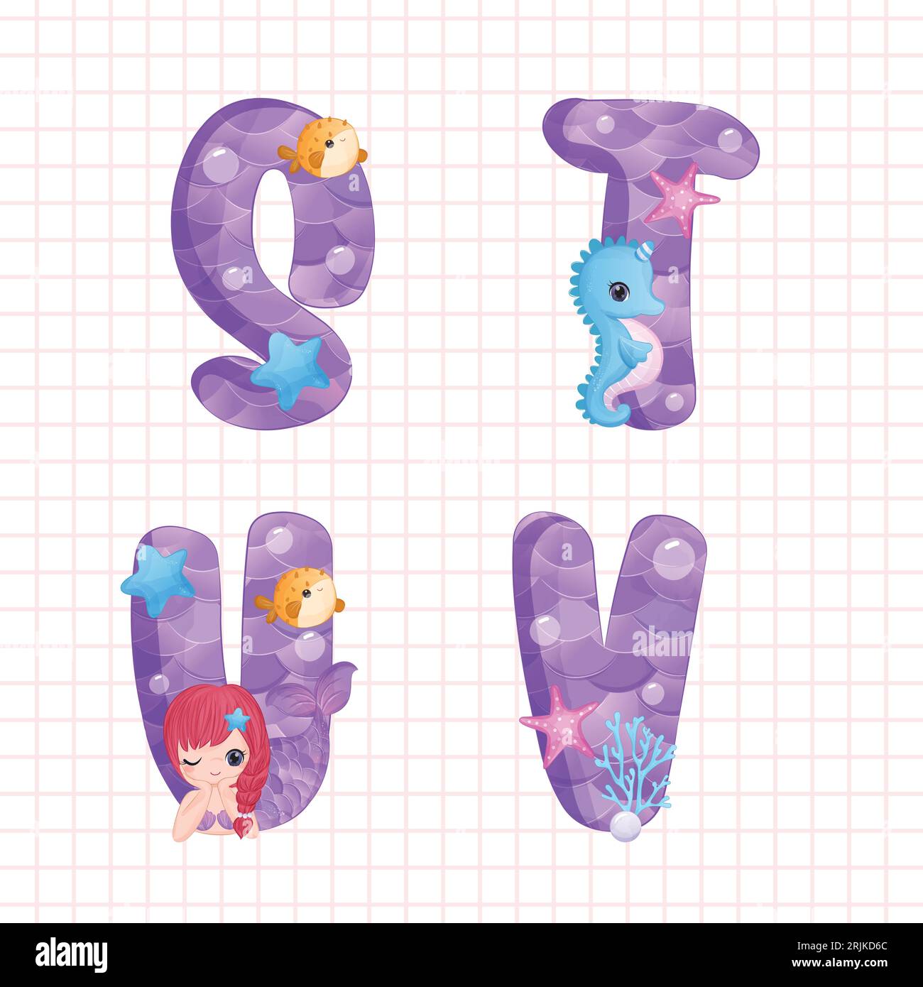 Spring summer alphabet letters Stock Vector Images - Alamy