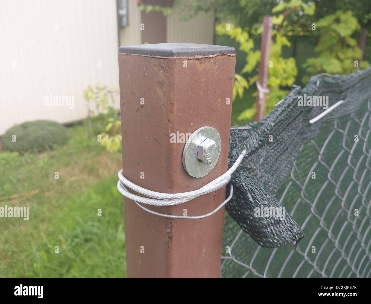 Rope fastening for a the fence Stock Photo Alamy