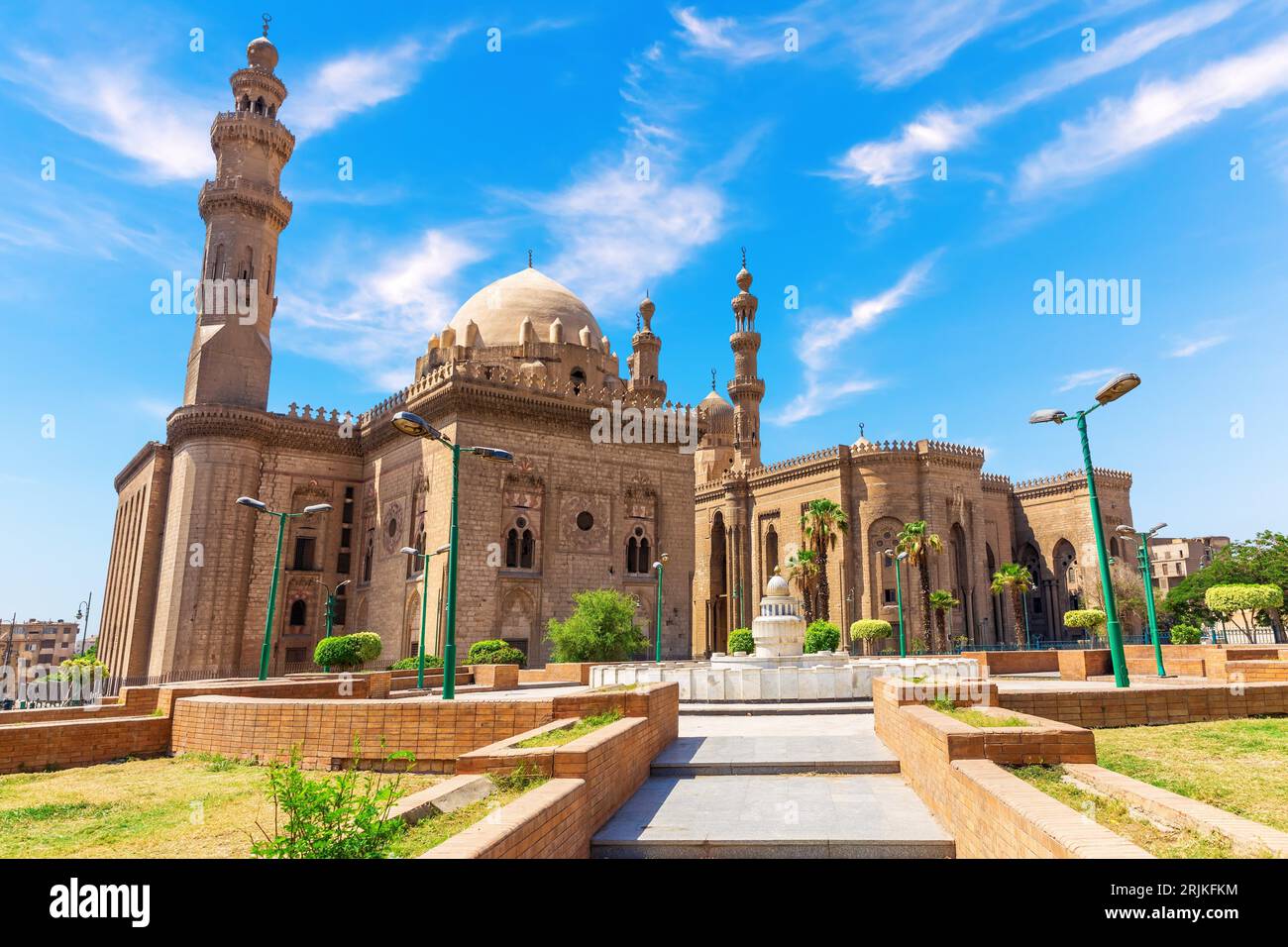 Mosque-Madrasa of Sultan Hasan, one of the largest mosques in the world, important Muslim landmark, Cairo, Egypt. Stock Photo