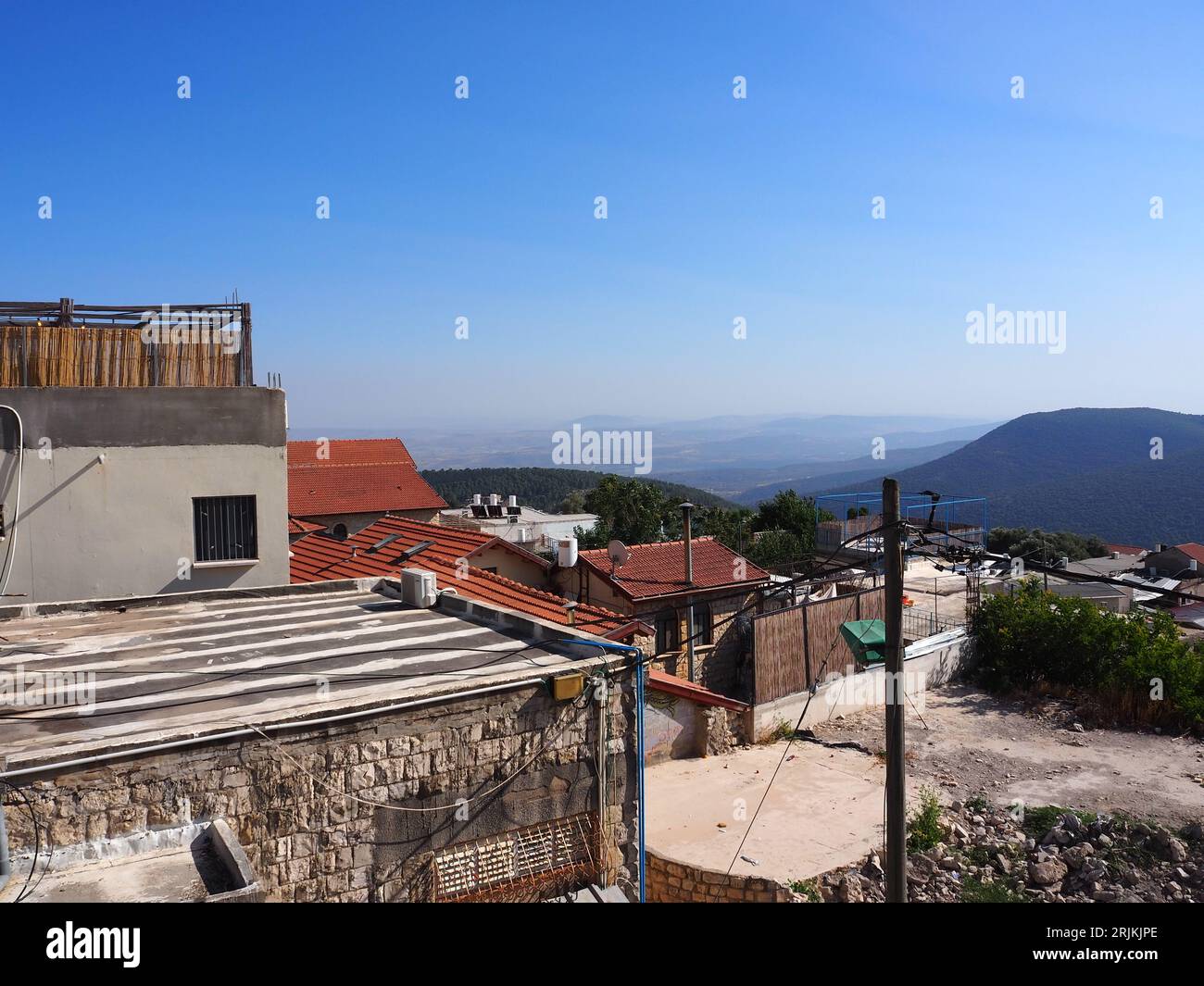 View of the Upper Galilee from the Old City in Tzfat Stock Photo