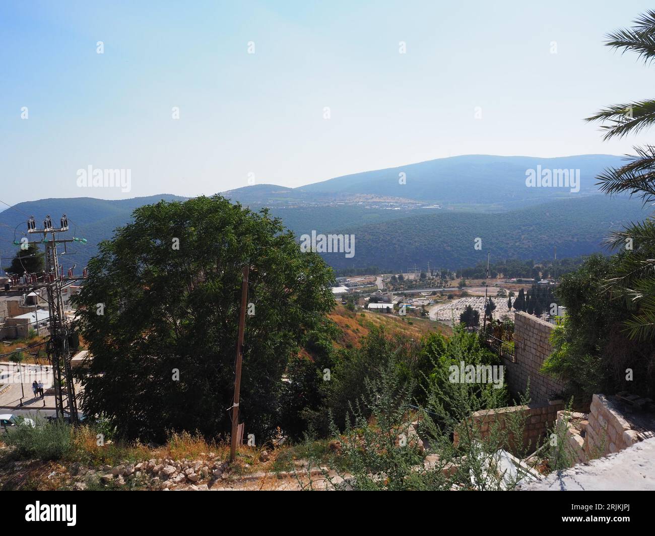Panoramic view of the Upper Galilee from the Old City of Tzfat Stock Photo