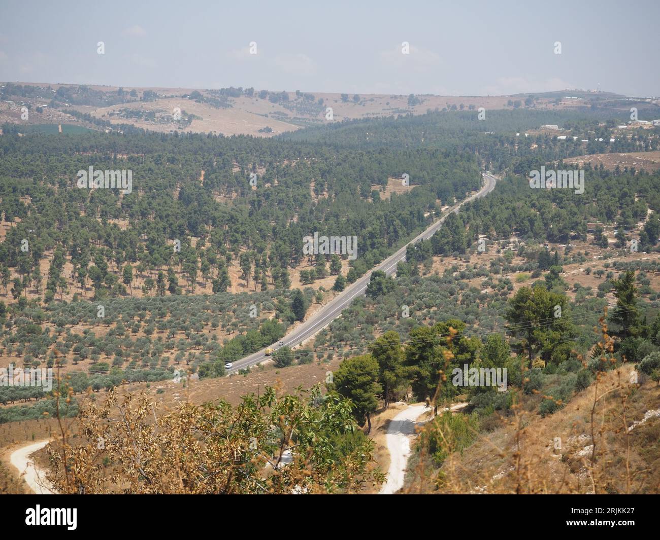 Panoramic view of the Upper Galilee from the Old City of Tzfat Stock Photo