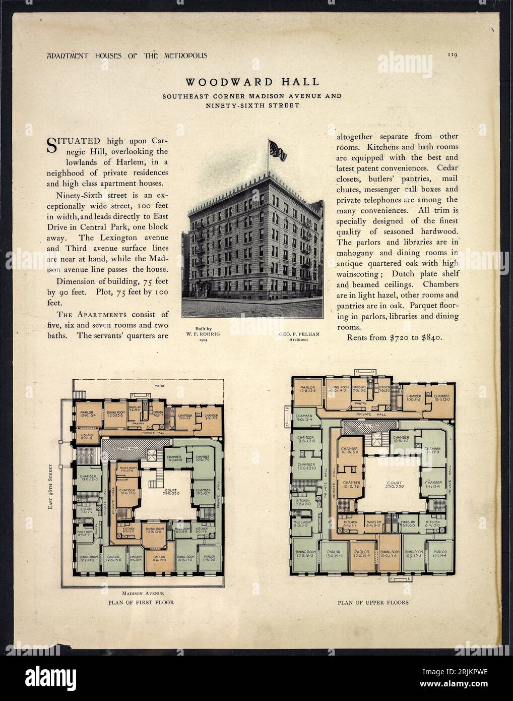 Woodward Hall, southeast corner Madison Avenue and Street