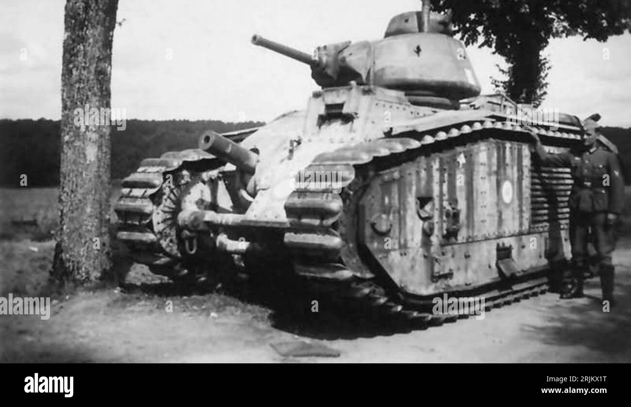 World War II FRANCE. Tanks, B1 bis, Char B1 bis 372 named Vertus of