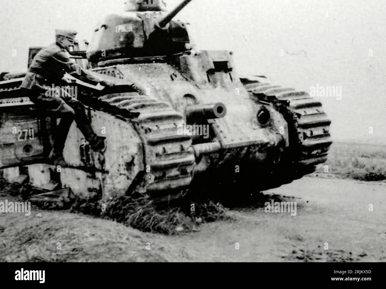 World War II FRANCE. Tanks, B1 bis, Char B1 bis 270 named TYPHON of