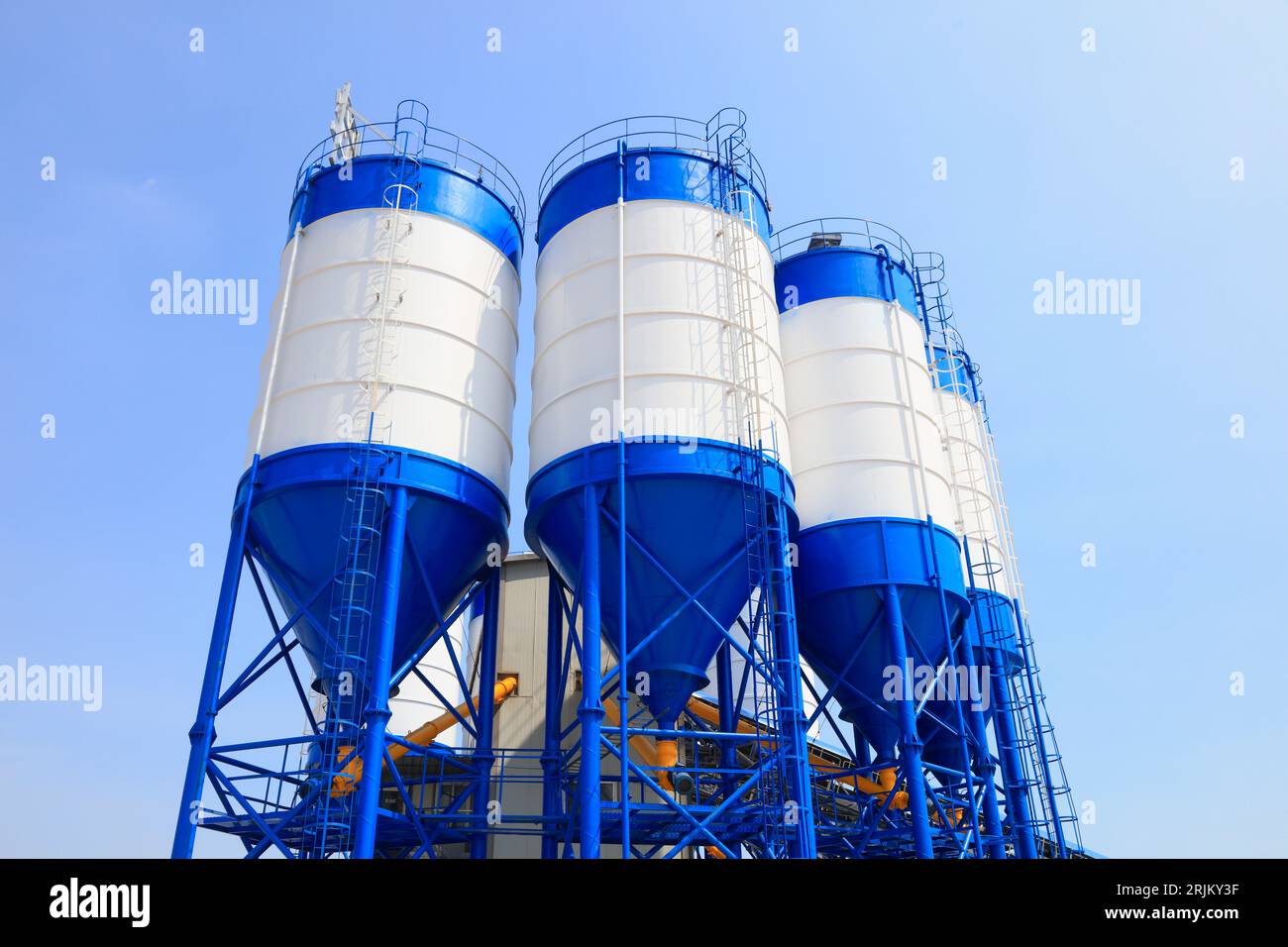 Commercial concrete mixing plant mechanical equipment in a factory