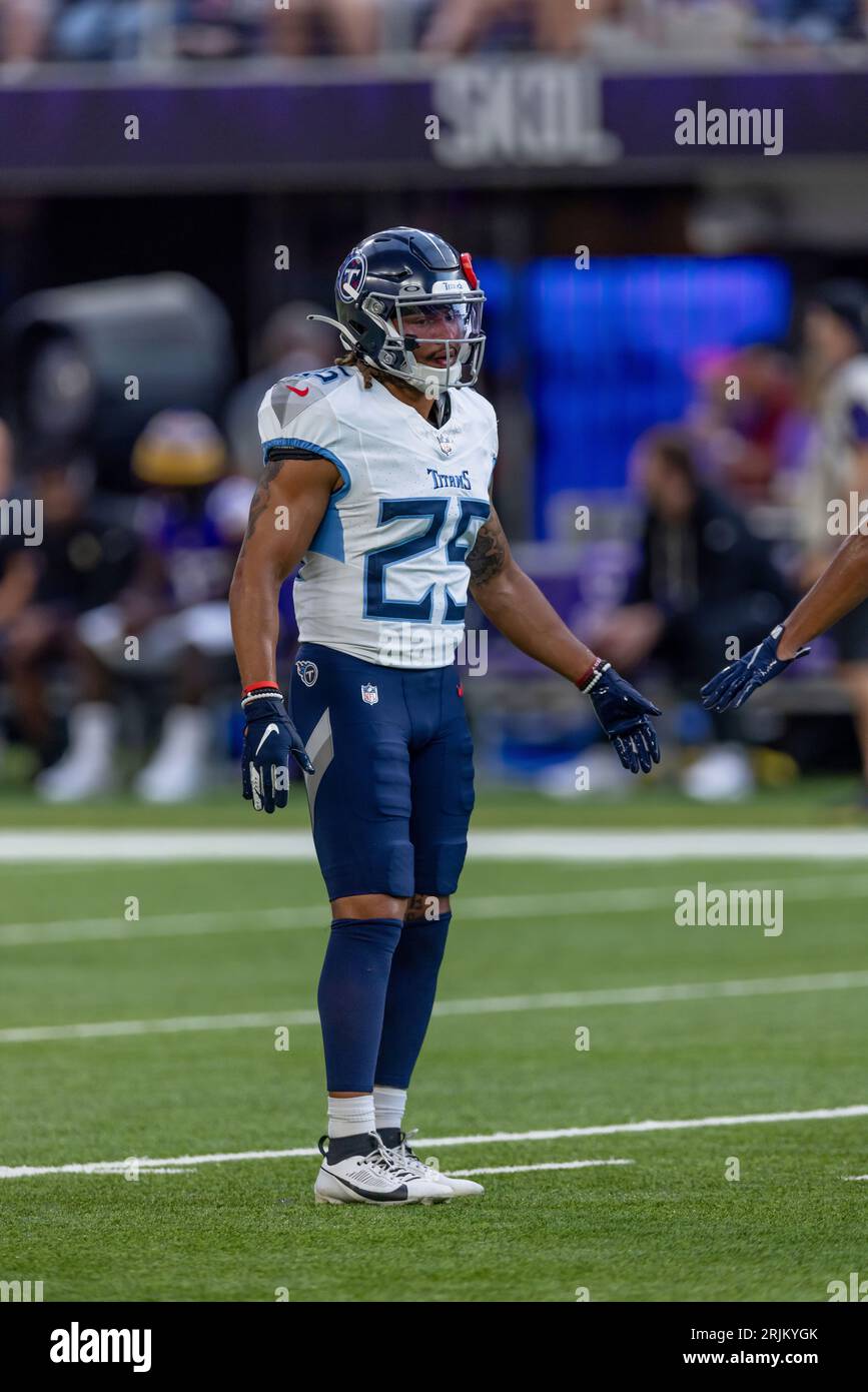 Tennessee Titans cornerback Armani Marsh 25 warms up before an