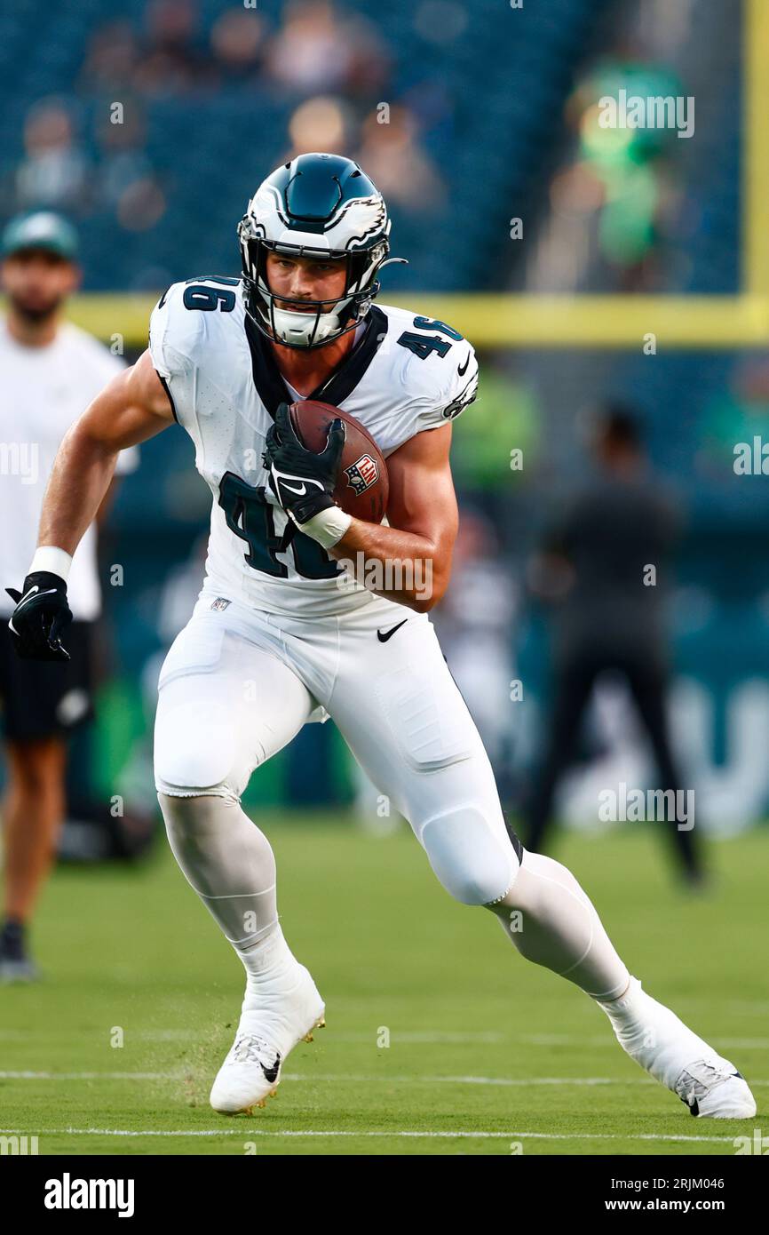 Philadelphia Eagles tight end Dan Arnold (46) warms up before an NFL  pre-season football game against the Cleveland Browns, Thursday, Aug. 17,  2023, in Philadelphia. (AP Photo/Rich Schultz Stock Photo - Alamy