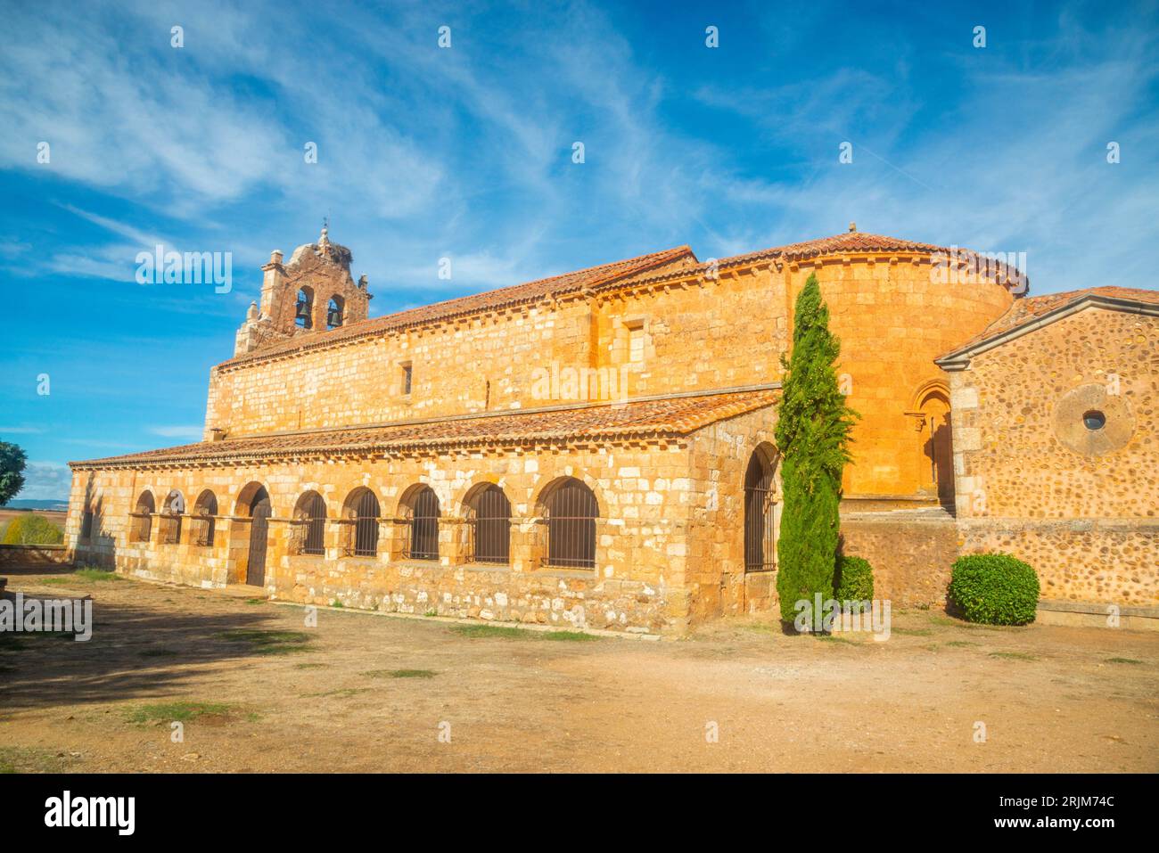 Facade of the church. Santa Maria de Riaza, Segovia province, Castilla Leon, Spain. Stock Photo
