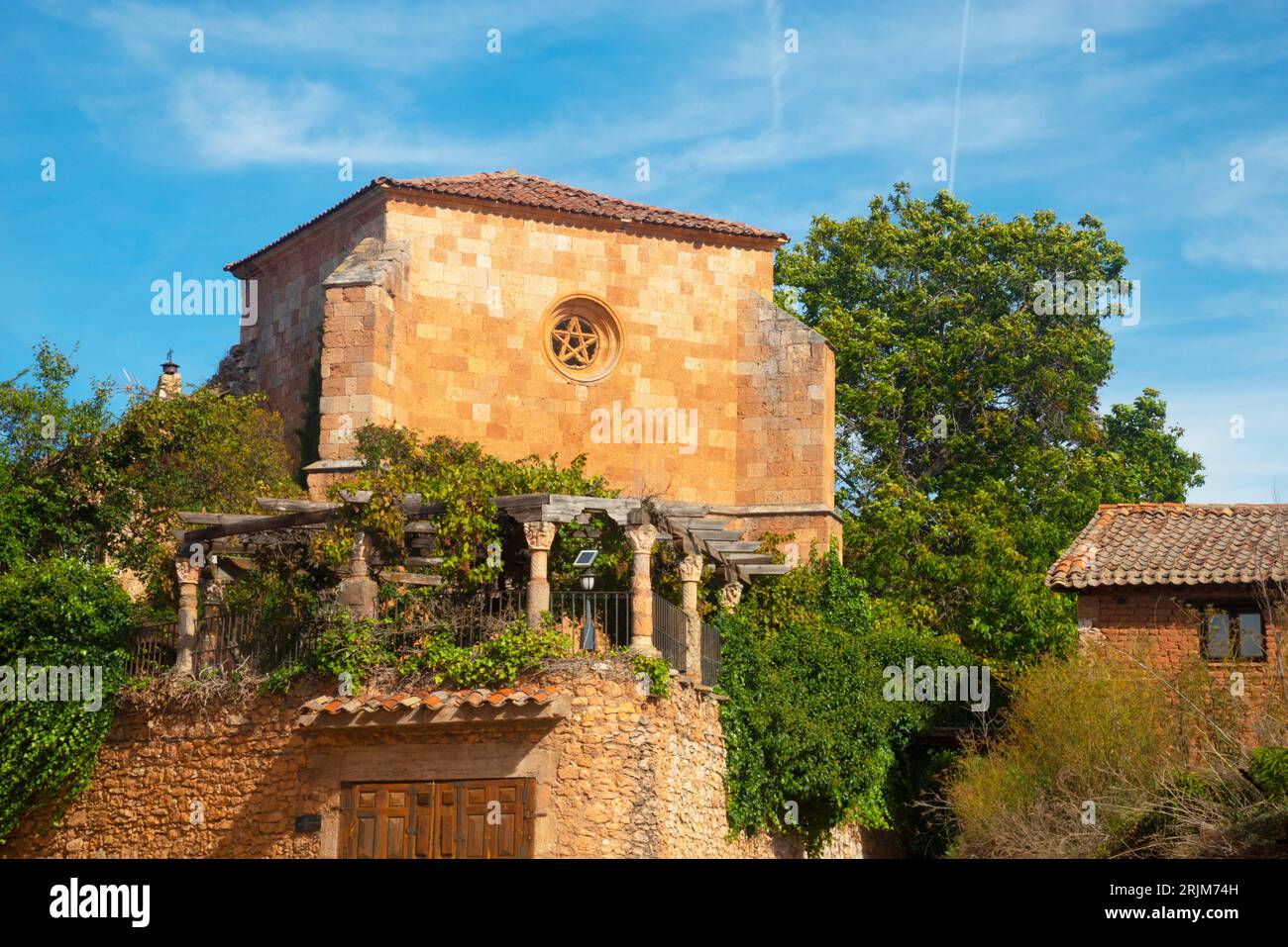 San Juan Evangelista church. Ayllon, Segovia province, Castilla Leon, Spain. Stock Photo