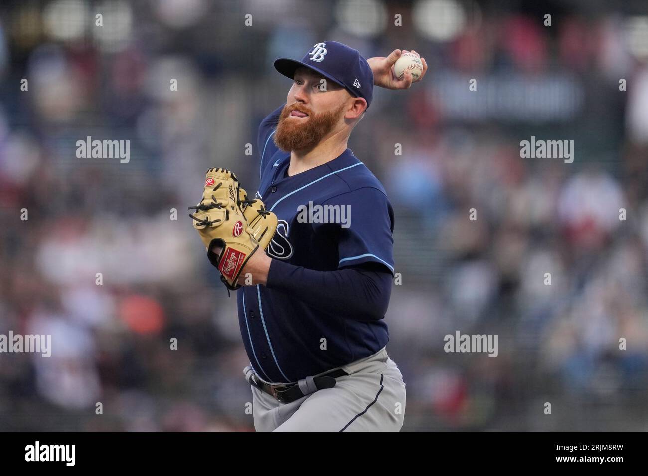 Tampa Bay Rays pitcher Zack Littell during a baseball game against the San Francisco Giants in