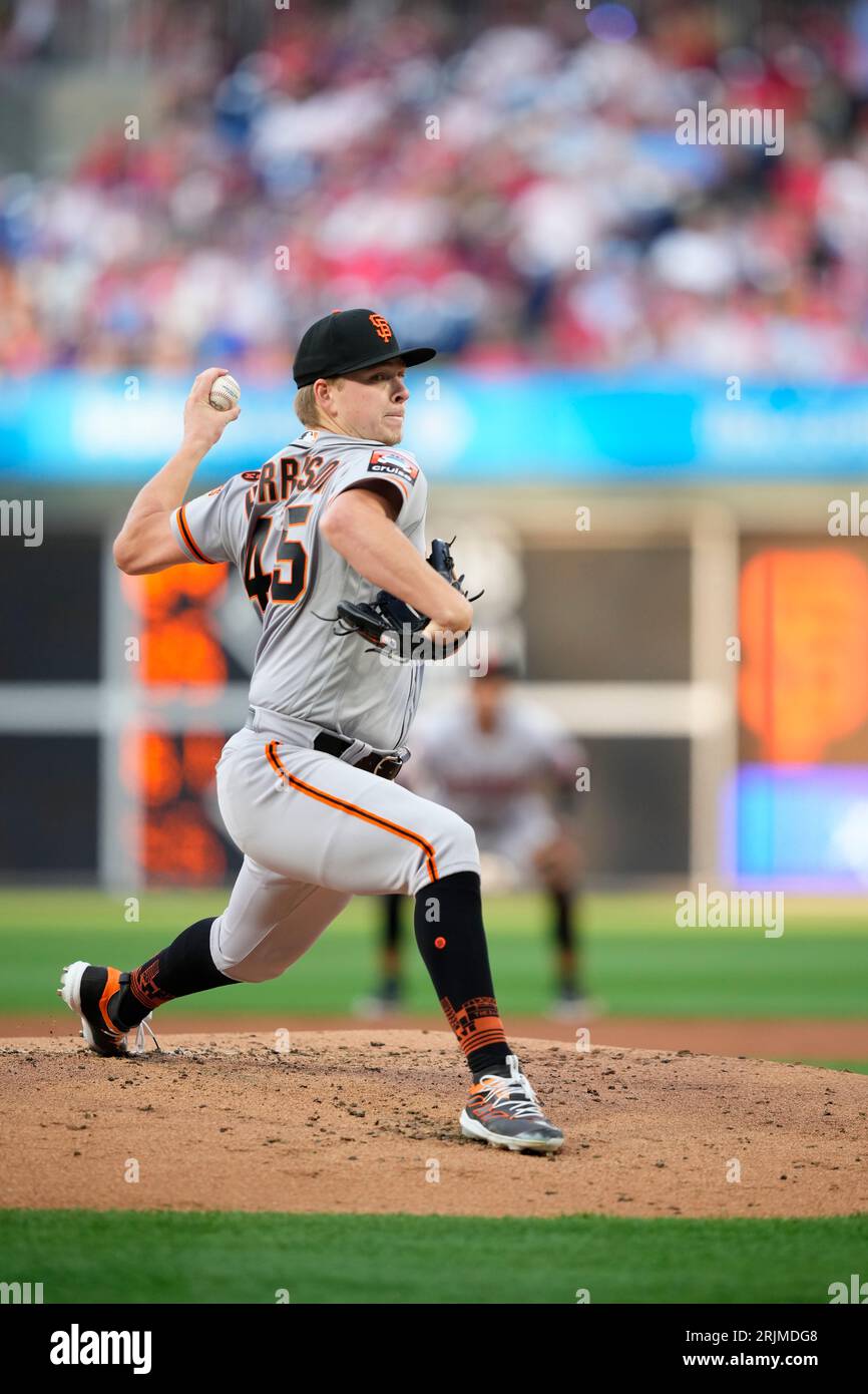 San Francisco Giants' Kyle Harrison plays during a baseball game