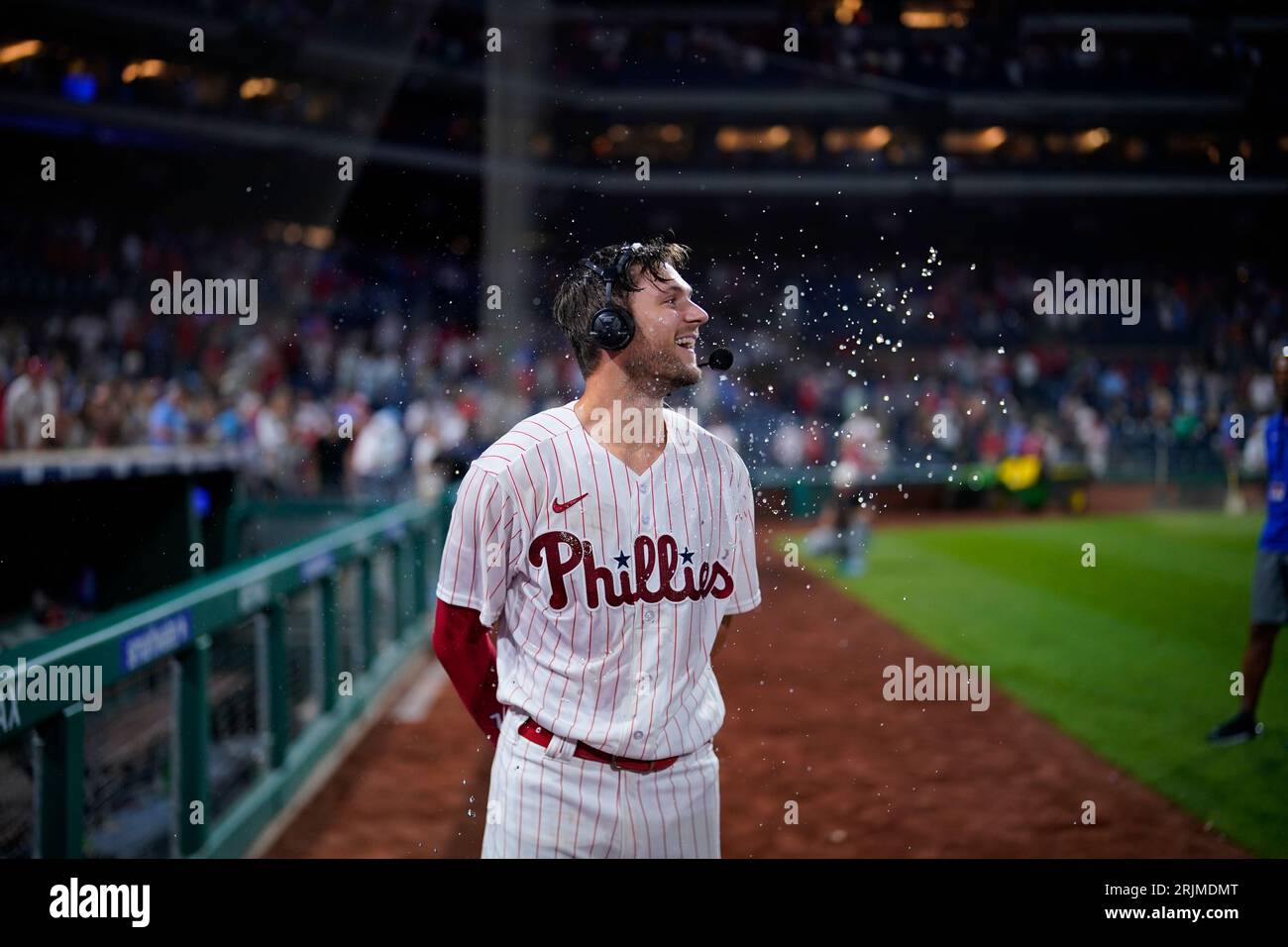 Philadelphia Phillies' Trea Turner plays during a baseball game, Wednesday,  May 10, 2023, in Philadelphia. (AP Photo/Matt Slocum Stock Photo - Alamy