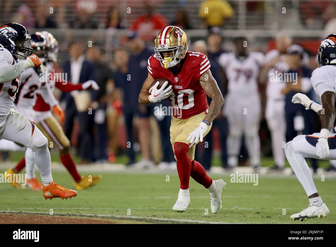 San Francisco 49ers wide receiver Ronnie Bell (10) runs after a catch ...