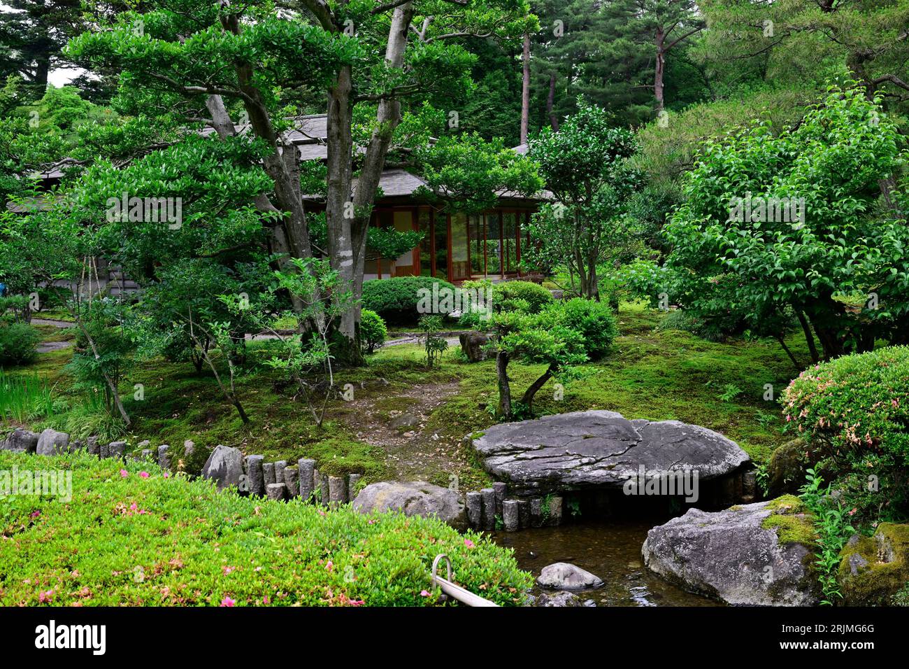 Japan, Kanazawa city, Kenroku-en garden. Kenroku-en Garden is one of