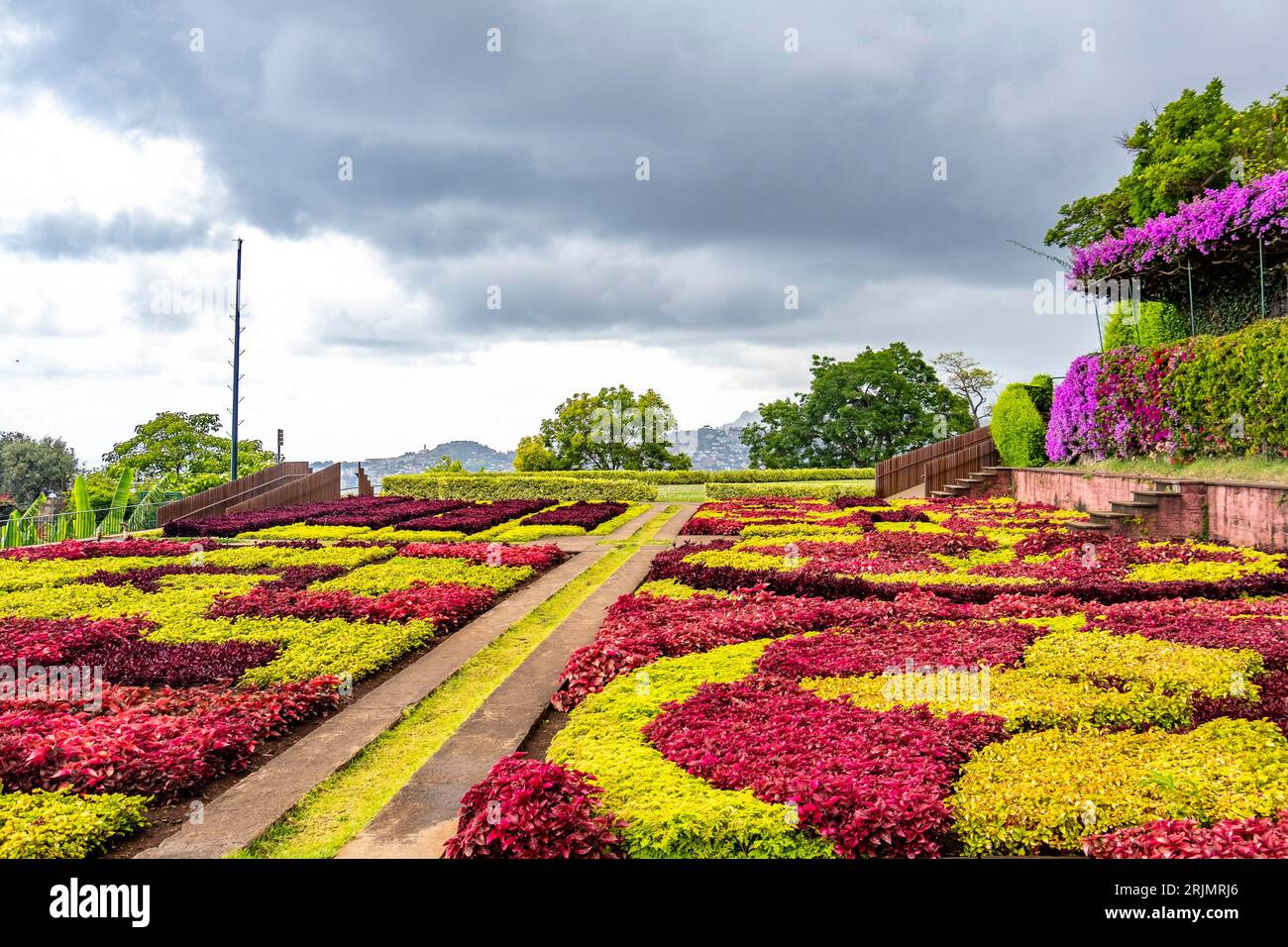 Geometrical patterns of the flowerbeds in the Botanical Garden of Funchal, Madeira, Portugal