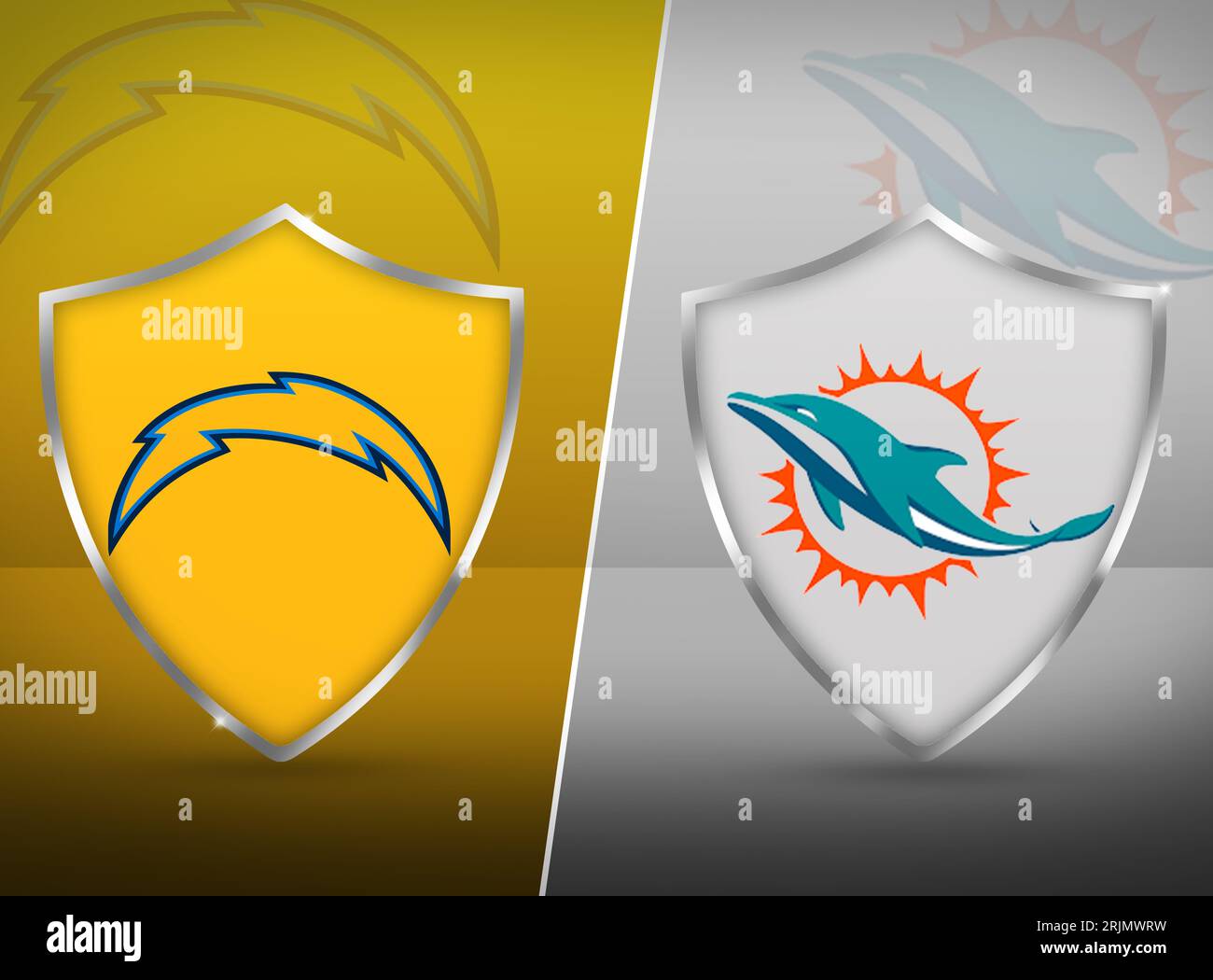 Chargers Vs Dolphins simple match fixture concept design, sports
