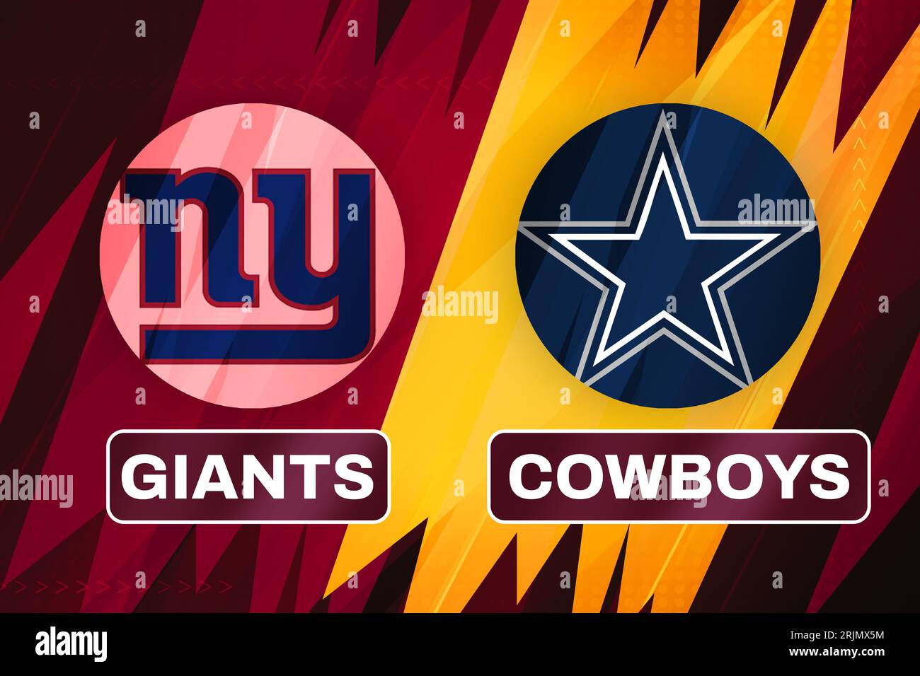 Giants Vs Cowboys match schedule fixture versus concept background