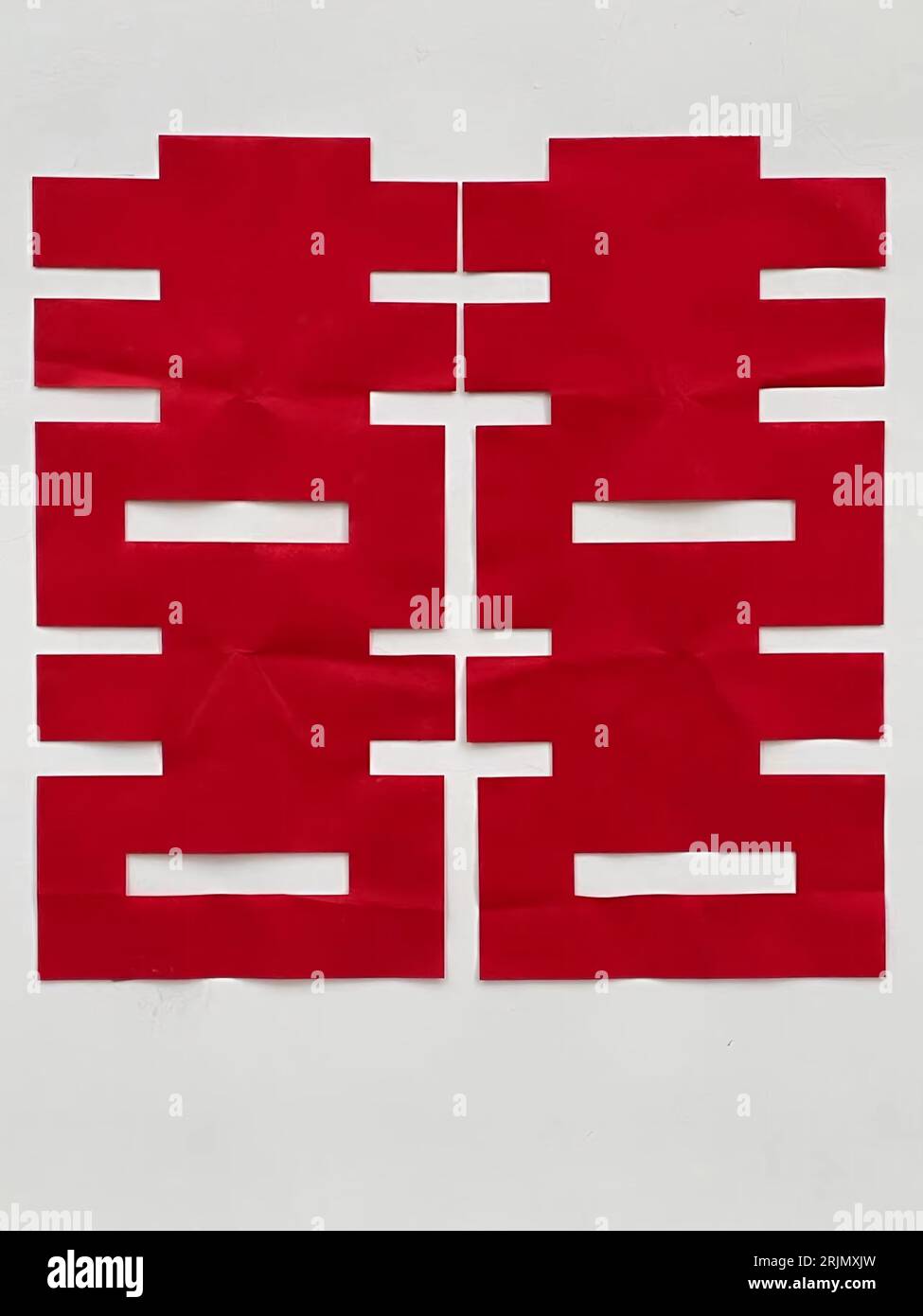 The abstract red paper cuts on the white background Stock Photo - Alamy