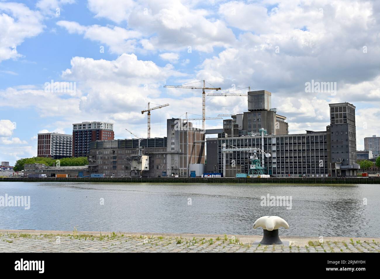 Cordico, a company that has been located at the Rijnhaven in Rotterdam since the sixties:produces products for the food and animal feed industry Stock Photo