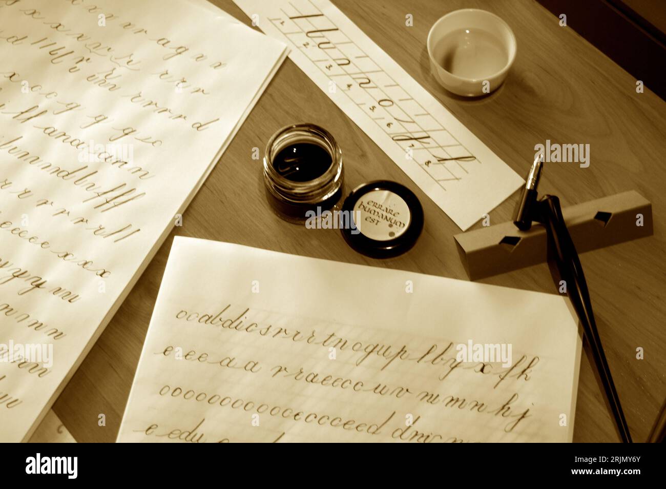 Calligraphy Practice Desk. A calligraphy practice desk, also known as a