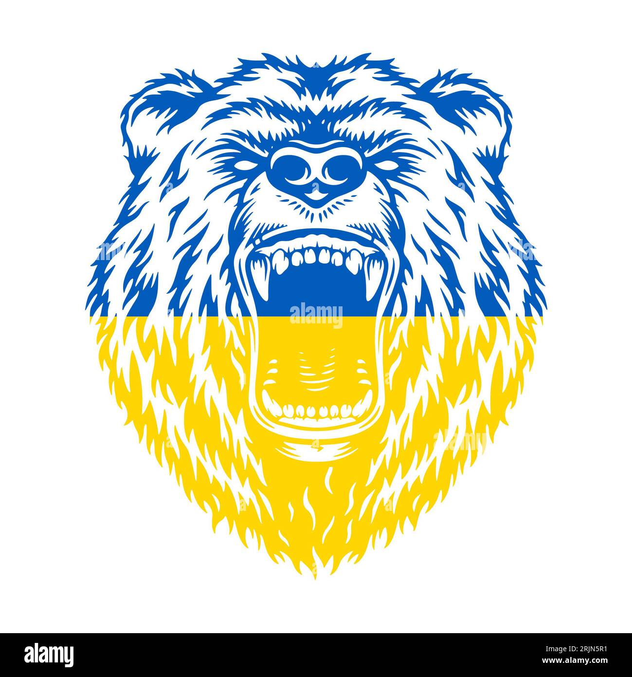 Ukrainian Bear With Ukraine Flag Colors On White Background Isolated ukrainian-bear-with-ukraine-flag-colors-on-white-background-isolated